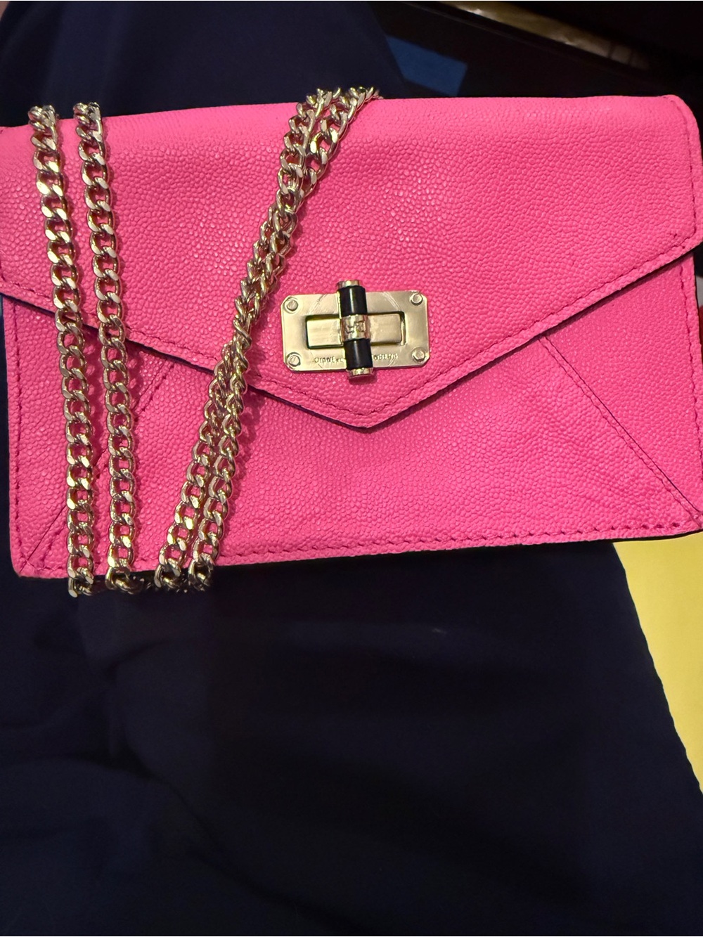 Diane Von Furstenberg Hot Pink Chain Crossbody Clutch